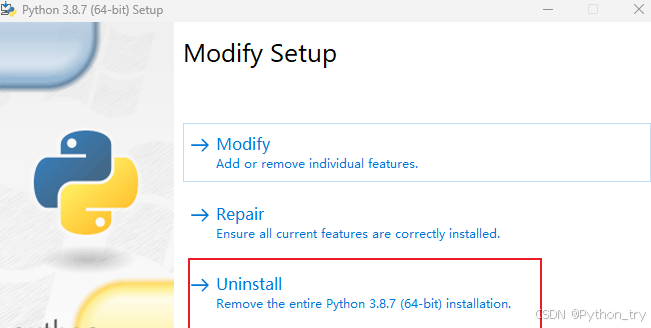 Python安装包卸载界面