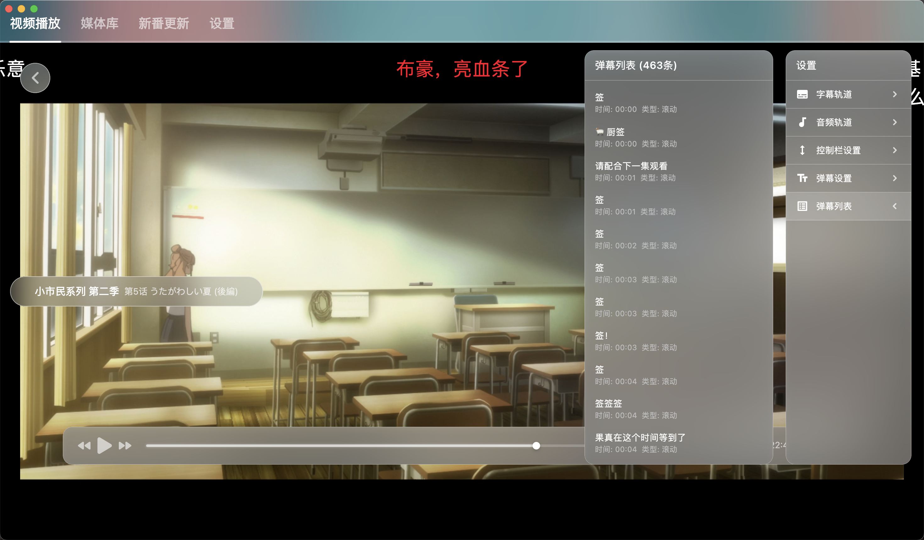 NipaPlay视频播放器界面展示