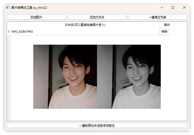 图片批量转黑白添水印工具界面图