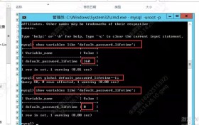 MySQL数据库修改密码以及设置密码永过期的方法详解