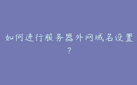 如何进行服务器外网域名设置?