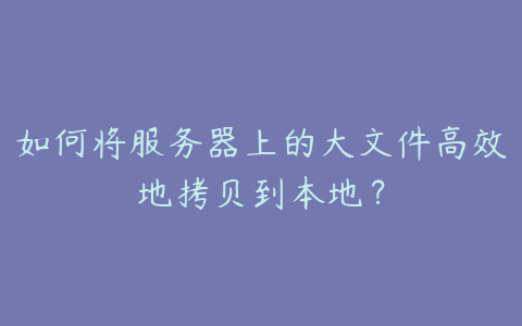 如何将服务器上的大文件高效地拷贝到本地?