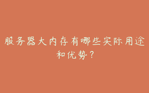 服务器大内存有哪些实际用途和优势?