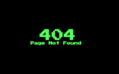 HTML 404错误页模板-黑色大气绿色发光字