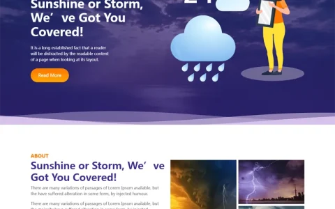 精美响应式天气预报网站源码